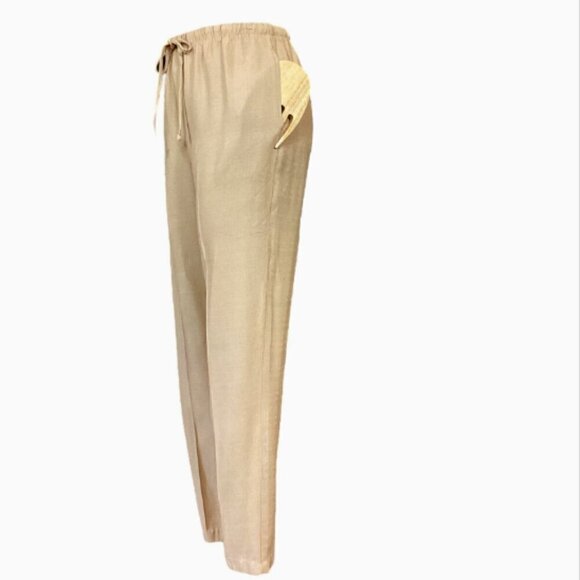 VTG David Paul New York Pull-On Straight Trouser Pants Sz S Tan-Beige #295J - Picture 3 of 7